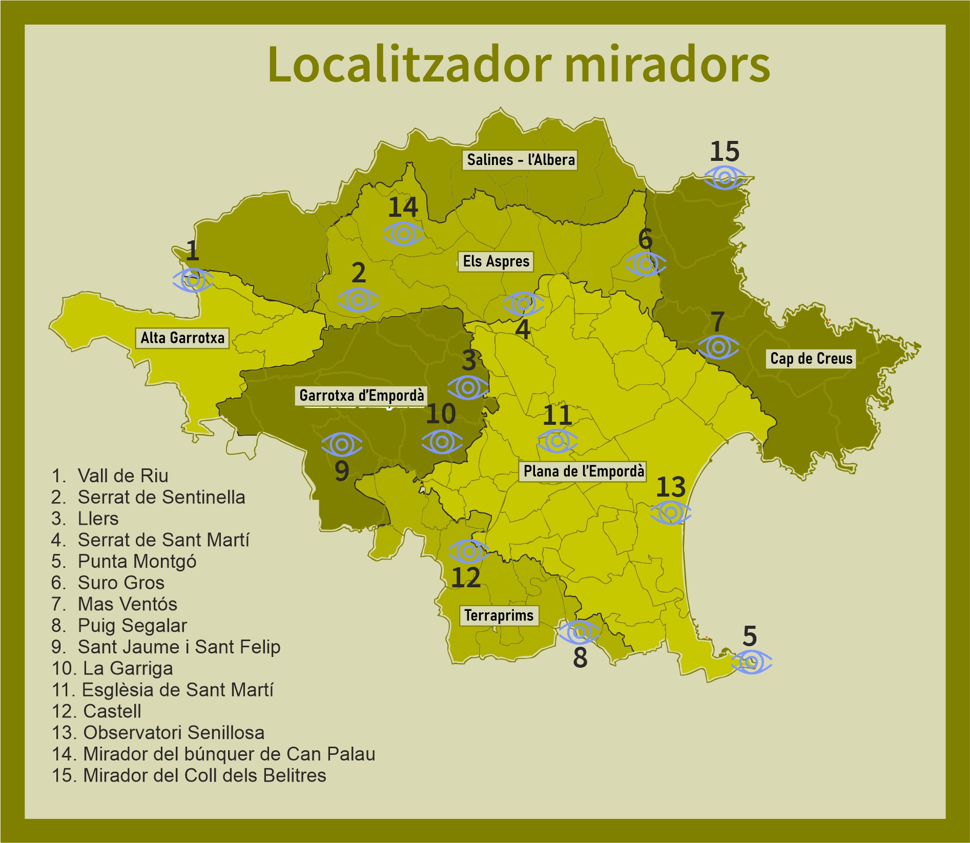 mapa de la xarxa de Miradors